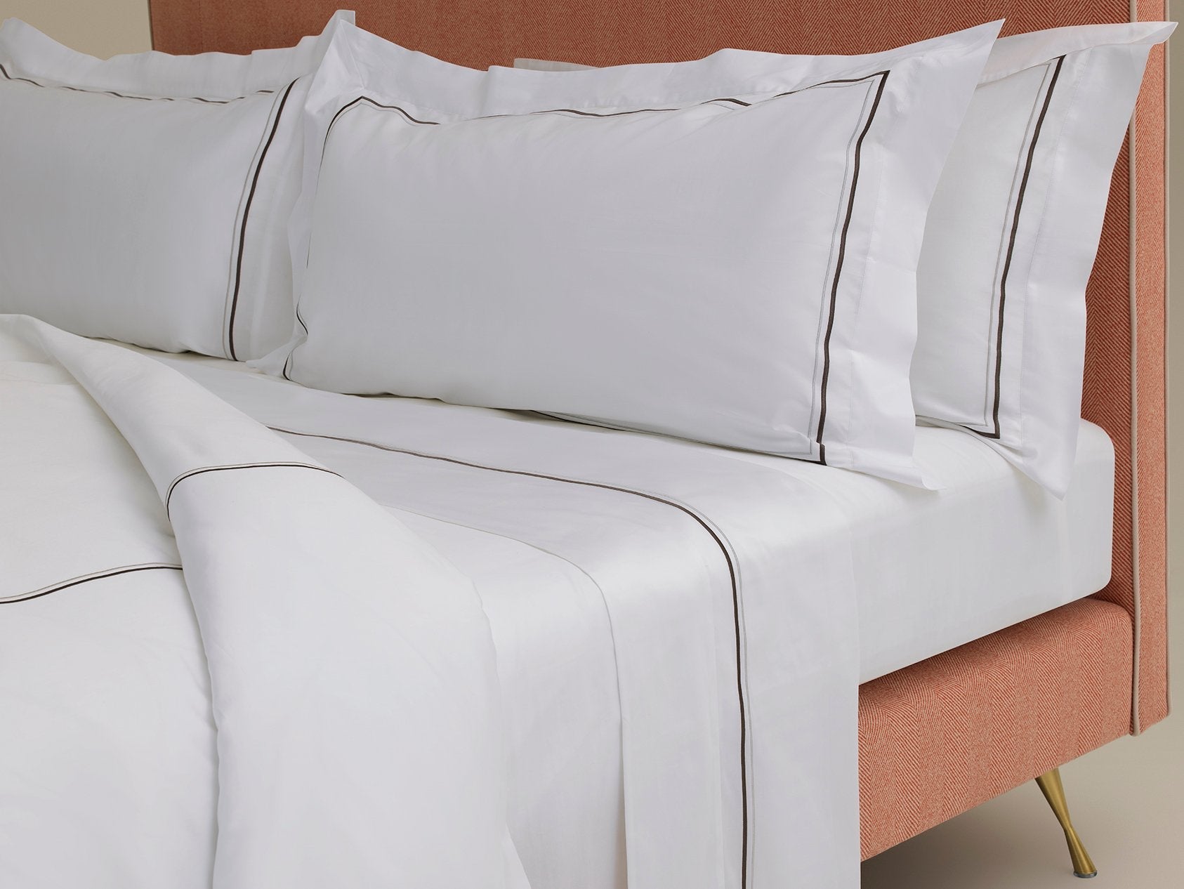 Linen Set Sateen - 300 Oxford charcoal cording