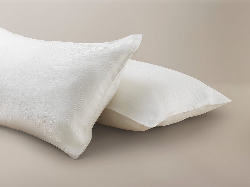 Savoir white herringbone pillowcases