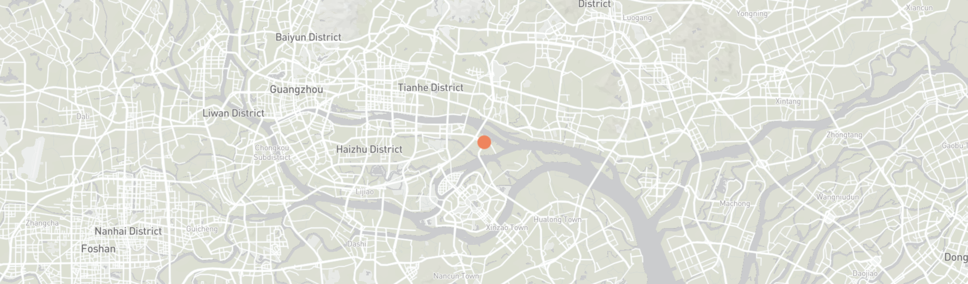 Map with a red dot indicating a location