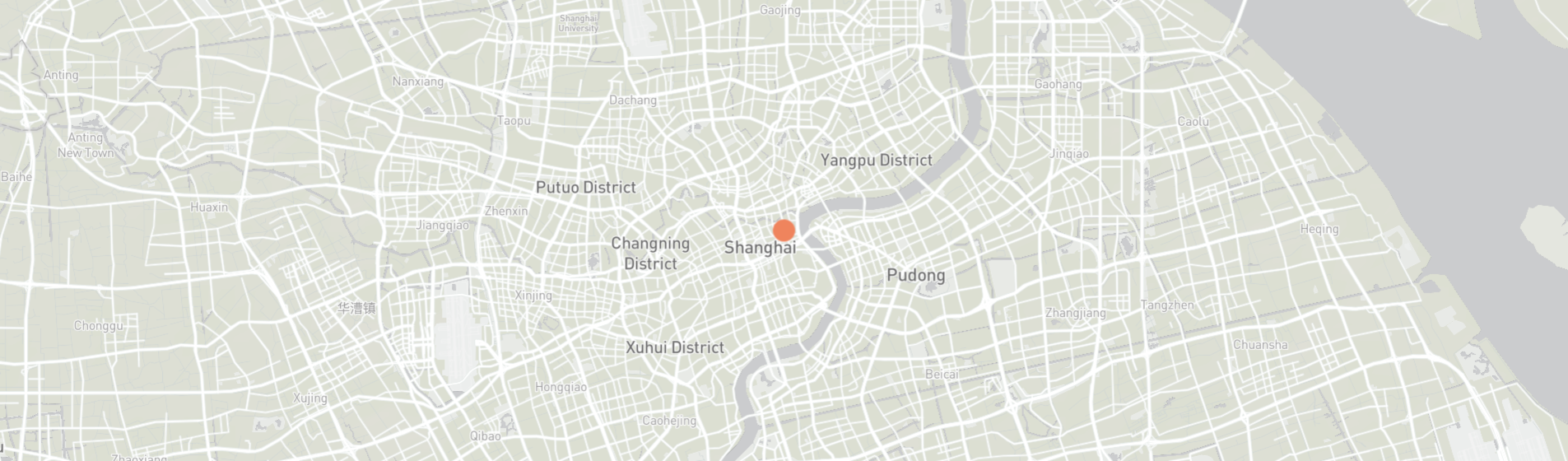 Map of Shanghai with a focus on the city center