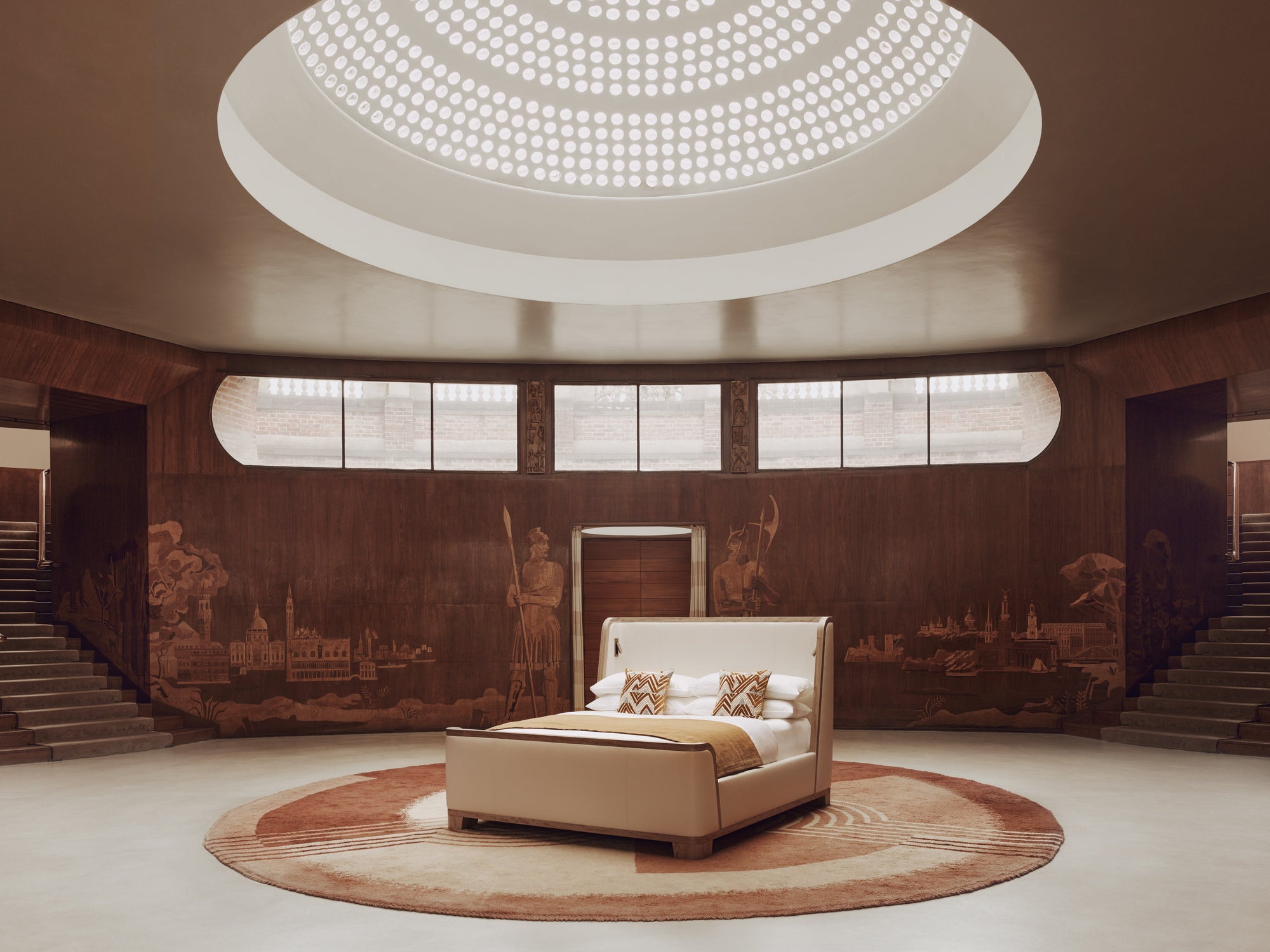 The Savoir bed from the Winch Design collaboration photographed on its own in Eltham palace