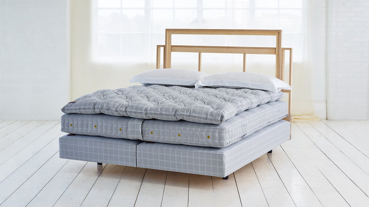 Savoir bed N02 bed set featuring the topper, the mattress and the base