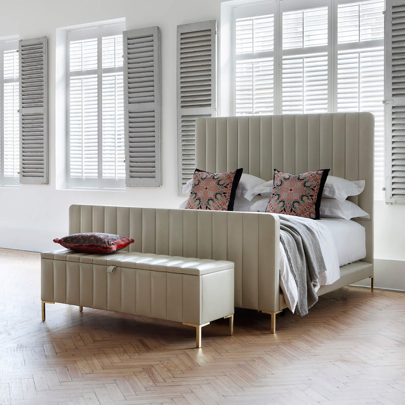 Savoir Chrissy bed completely dressed with cushions