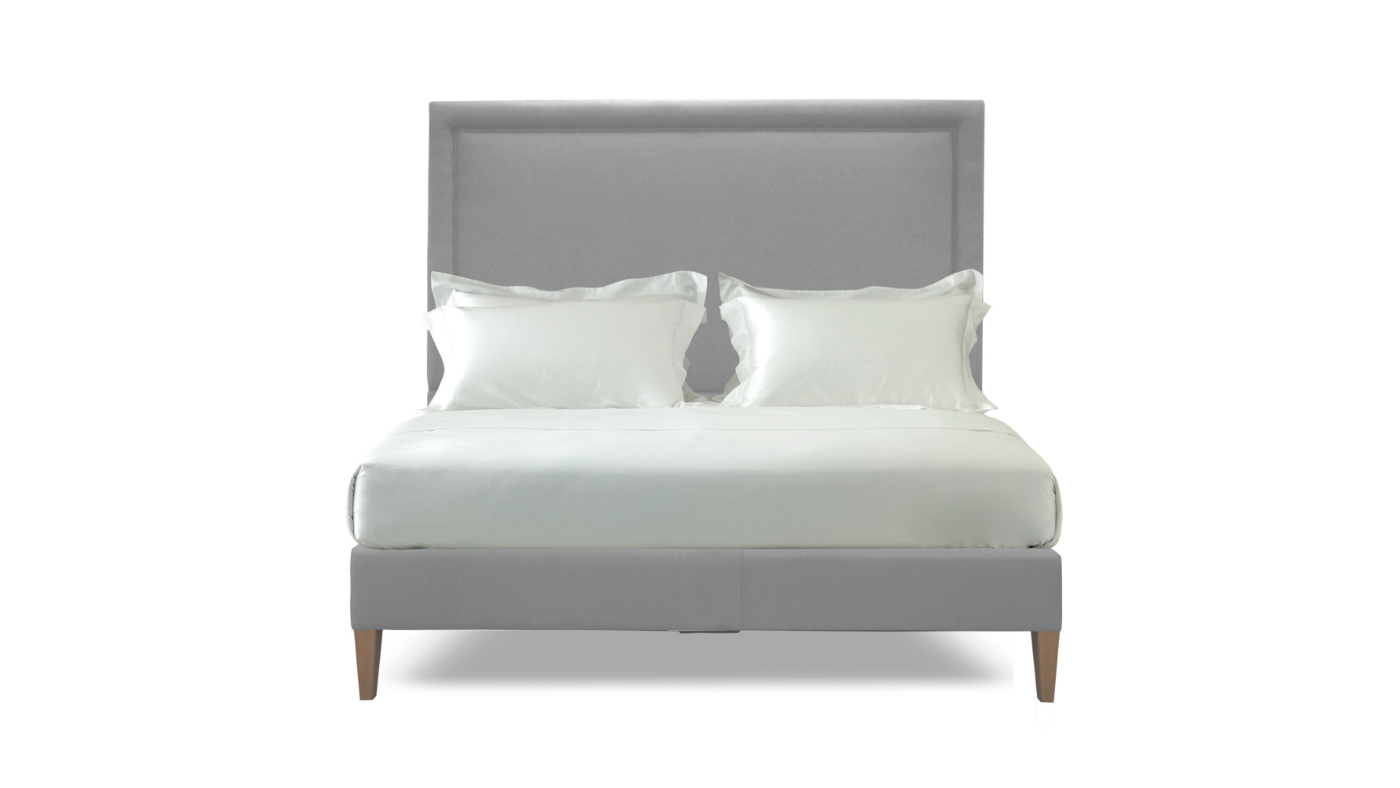 Undressed Savoir Felix vegan bed with a soft grey colour headboard