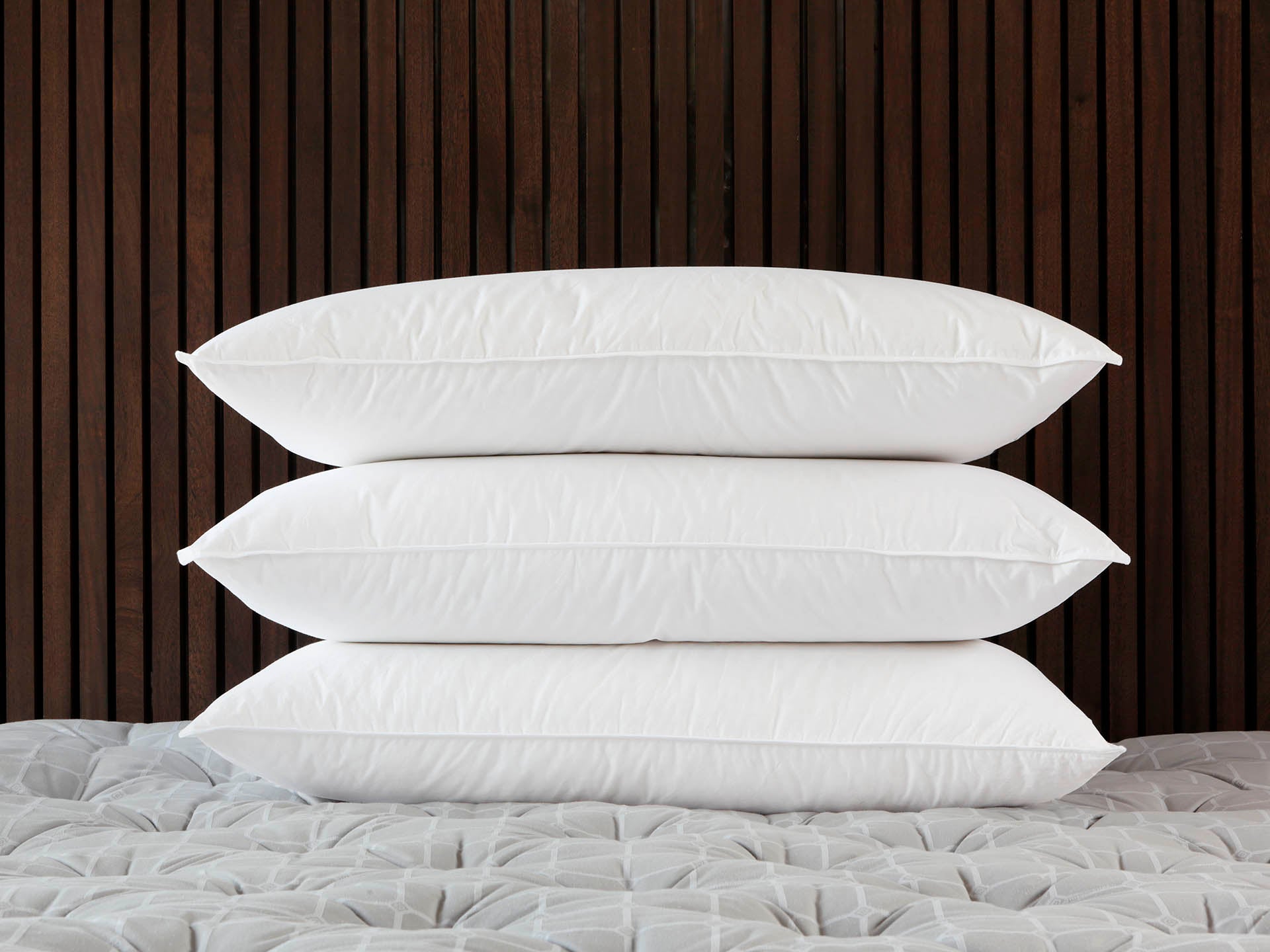stack of hungarian goose down pillows