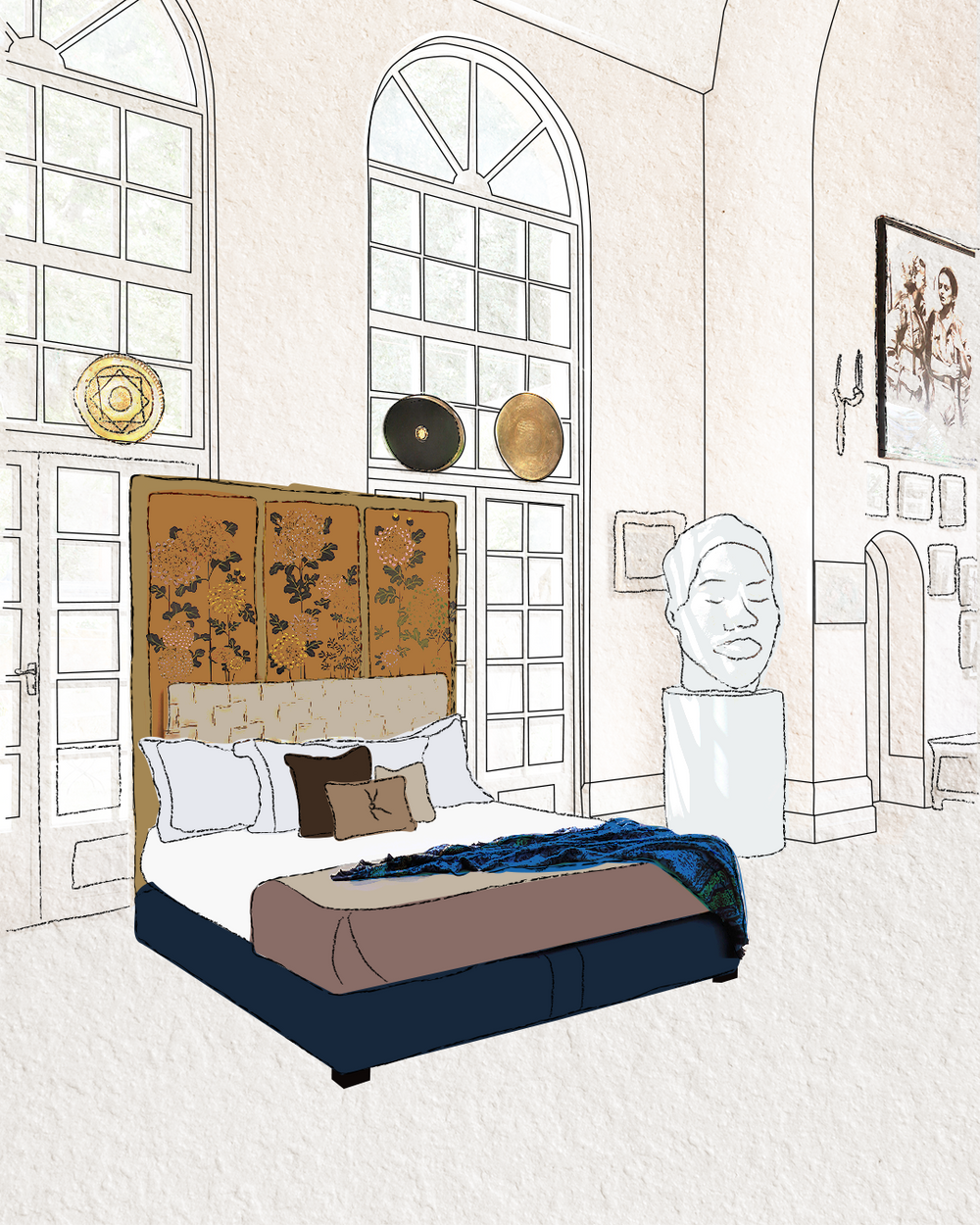 Illustration of the Kiku bed