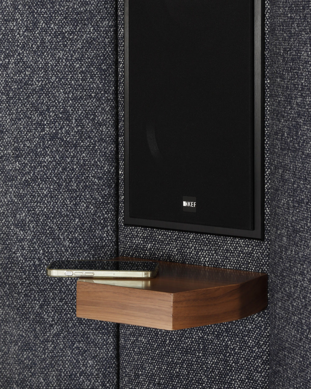 Detail of the integrated speaker on the Seventy Five bed