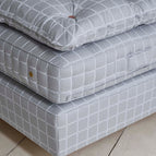Close up of our Savoir bed set no2 mattress, base and  topper.