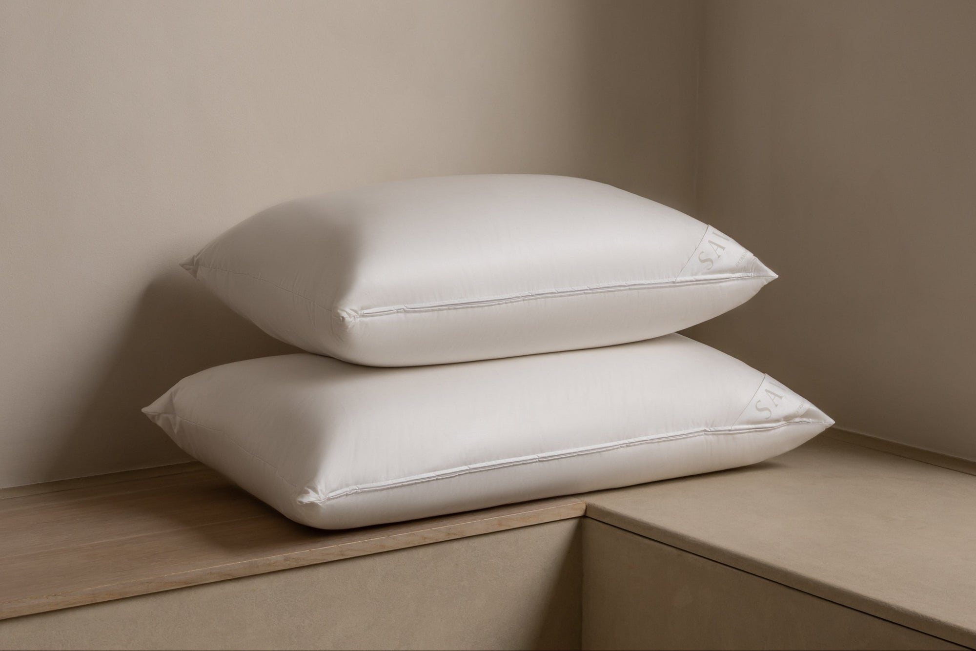 stack of 2 Savoir multi-tension pillows