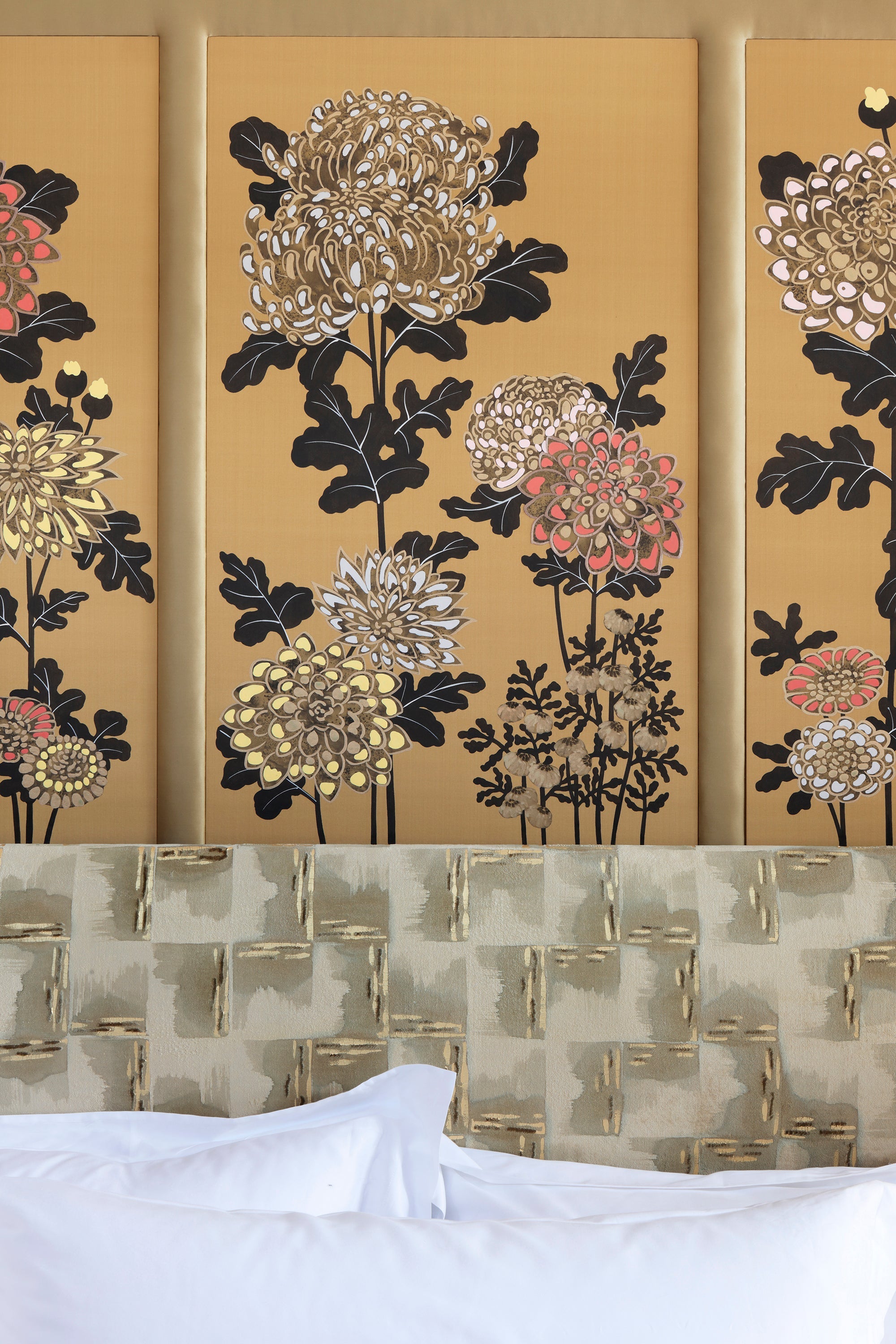 Focus details on the Kiku headboard