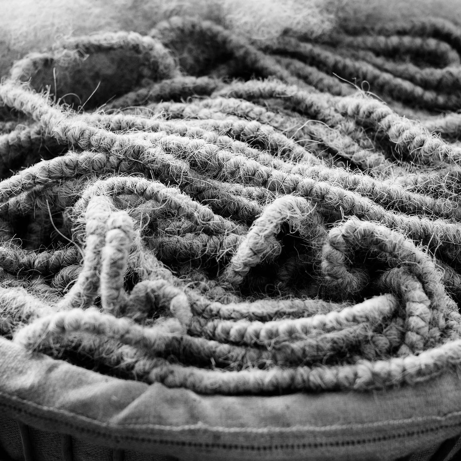 A basket of loose and coiled horse tail, the key ingredient in a Savoir mattress and topper, available in a range of sizes including custom California king sized bed.