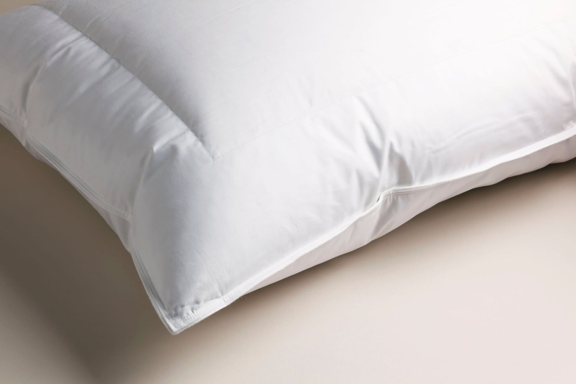 Corner of a Siberian goose down pillow