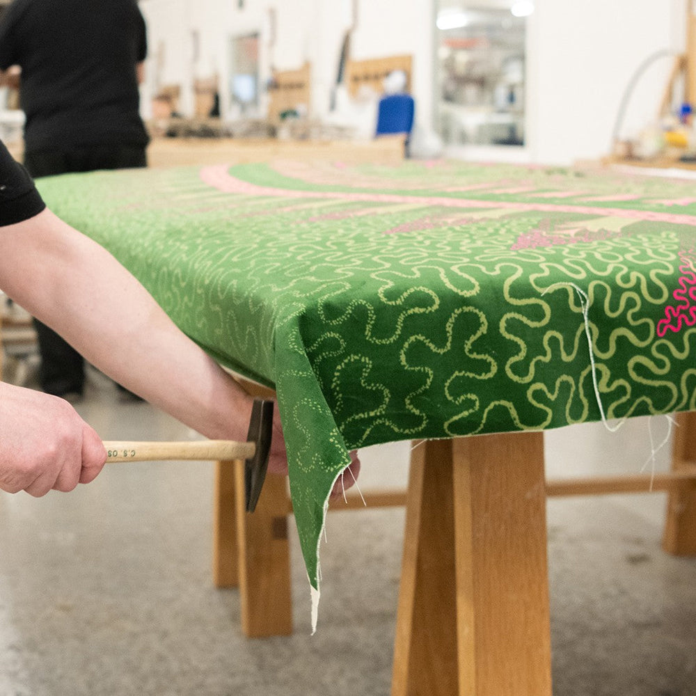 The Zandra Rhodes bed in the making