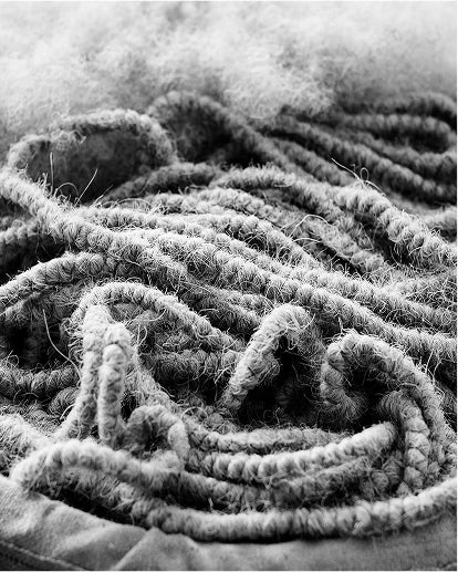 Horse hair tresses in a basket