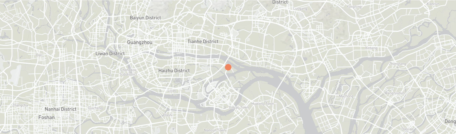 Map with a red dot indicating a location