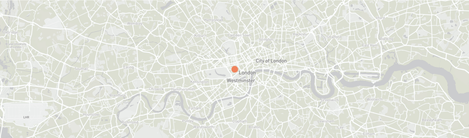 Map of London with a focus on the City of London area.